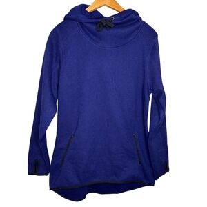 Old Navy Active Fleece Hoodie Women's XL Blue Zip Pockets Thumbholes Athleisure